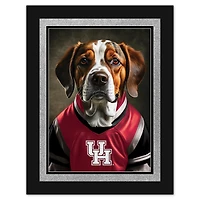 Houston Cougars 12'' x 16'' Framed Dog In Jersey Print