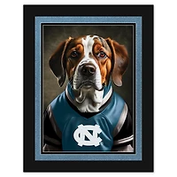 North Carolina Tar Heels 12'' x 16'' Framed Dog In Jersey Print