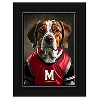 Maryland Terrapins 12'' x 16'' Framed Dog In Jersey Print