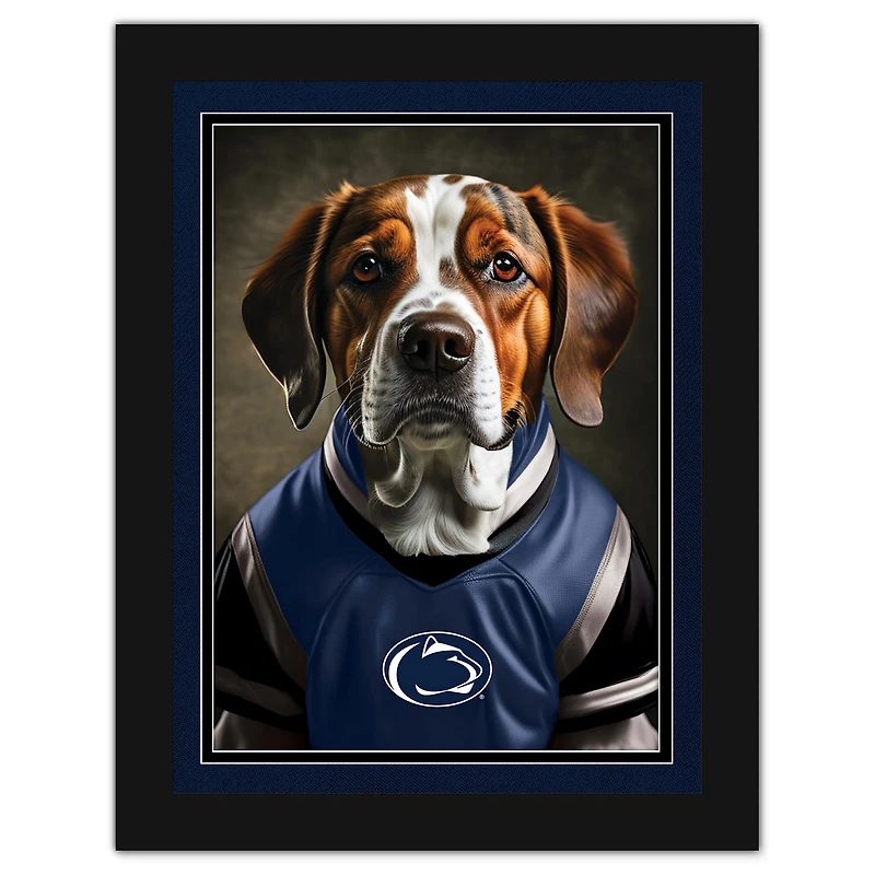 Penn State Nittany Lions 12'' x 16'' Framed Dog In Jersey Print