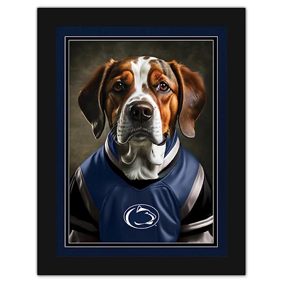 Penn State Nittany Lions 12'' x 16'' Framed Dog In Jersey Print