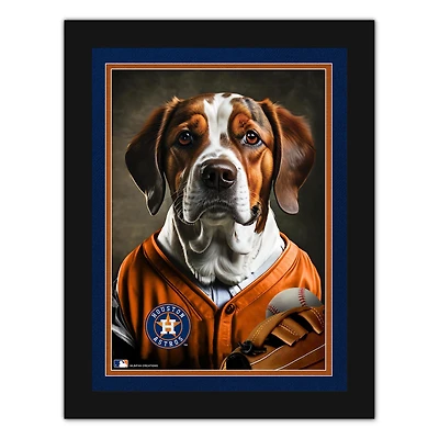 Houston Astros 12'' x 16'' Framed Dog In Jersey Print
