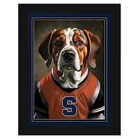 Syracuse Orange 12'' x 16'' Framed Dog In Jersey Print
