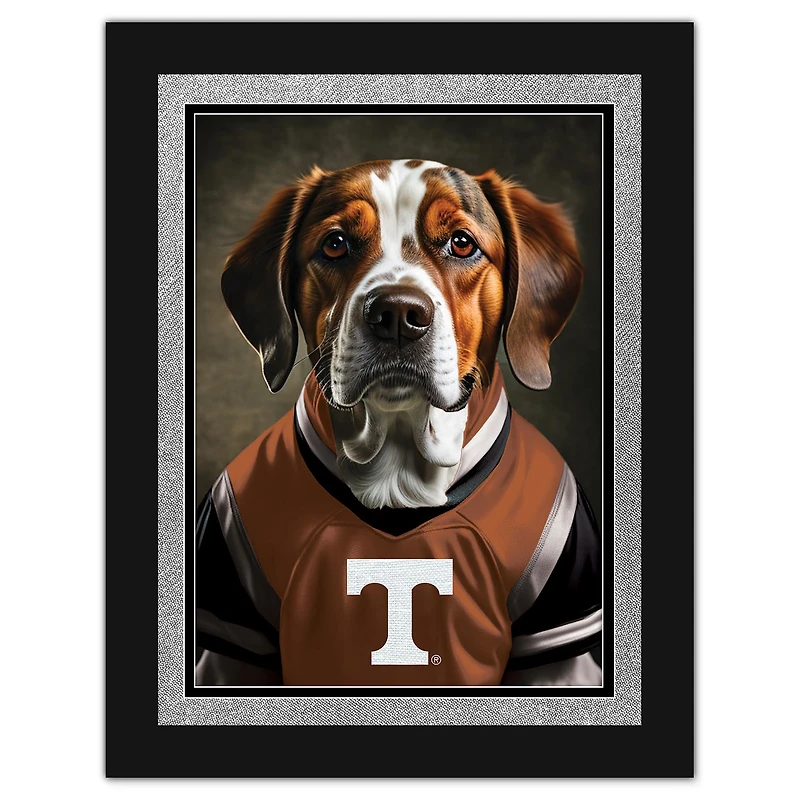 Tennessee Volunteers 12'' x 16'' Framed Dog In Jersey Print