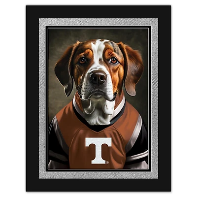 Tennessee Volunteers 12'' x 16'' Framed Dog In Jersey Print