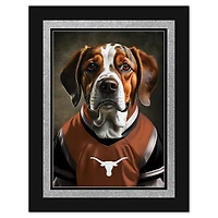 Texas Longhorns 12'' x 16'' Framed Dog In Jersey Print