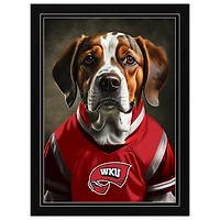 Western Kentucky Hilltoppers 12'' x 16'' Framed Dog In Jersey Print