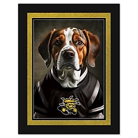 Wichita State Shockers 12'' x 16'' Framed Dog In Jersey Print