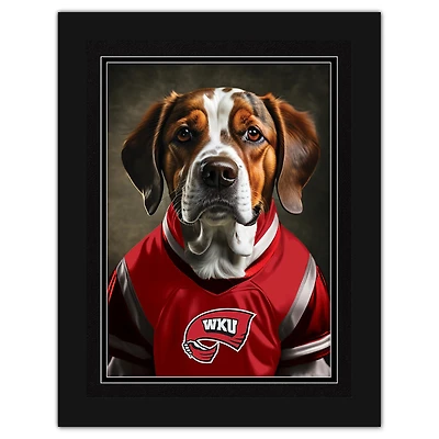 Wisconsin Badgers 12'' x 16'' Framed Dog In Jersey Print