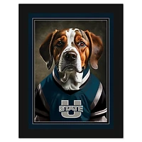 Utah State Aggies 12'' x 16'' Framed Dog In Jersey Print