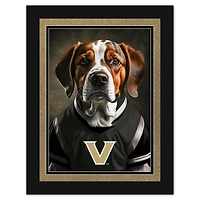 Vanderbilt Commodores 12'' x 16'' Framed Dog In Jersey Print