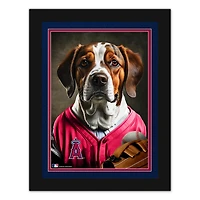Los Angeles Angels 12'' x 16'' Framed Dog In Jersey Print