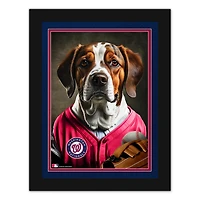 Washington Nationals 12'' x 16'' Framed Dog In Jersey Print