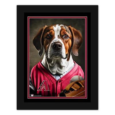 Arizona Diamondbacks 12'' x 16'' Framed Dog In Jersey Print