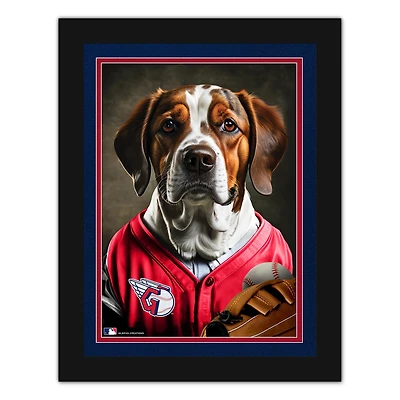 Cleveland Guardians 12'' x 16'' Framed Dog In Jersey Print