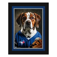Toronto Blue Jays 12'' x 16'' Framed Dog In Jersey Print