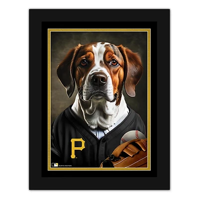 Pittsburgh Pirates 12'' x 16'' Framed Dog In Jersey Print