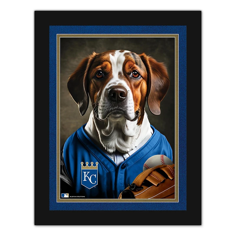 Kansas City Royals 12'' x 16'' Framed Dog In Jersey Print