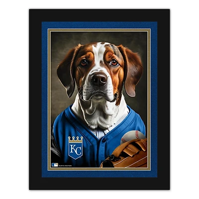 Kansas City Royals 12'' x 16'' Framed Dog In Jersey Print
