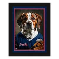 Atlanta Braves 12'' x 16'' Framed Dog In Jersey Print