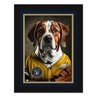 Milwaukee Brewers 12'' x 16'' Framed Dog In Jersey Print
