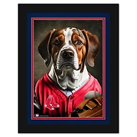 Boston Red Sox 12'' x 16'' Framed Dog In Jersey Print