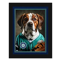 Seattle Mariners 12'' x 16'' Framed Dog In Jersey Print