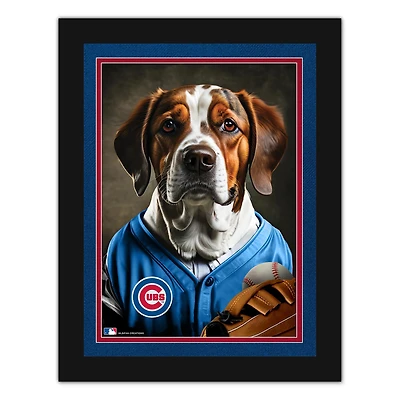 Chicago Cubs 12'' x 16'' Framed Dog In Jersey Print
