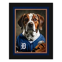 Detroit Tigers 12'' x 16'' Framed Dog In Jersey Print