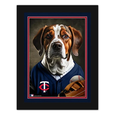 Minnesota Twins 12'' x 16'' Framed Dog In Jersey Print