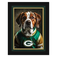 Green Bay Packers 12'' x 16'' Framed Dog In Jersey Print