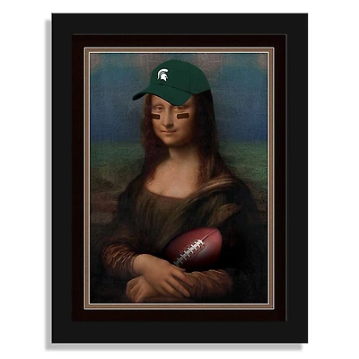 Michigan State Spartans 12" x 16" Mona Lisa Fan Framed Fine Art Print
