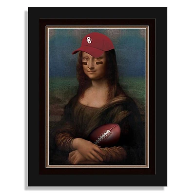 Oklahoma Sooners 12" x 16" Mona Lisa Fan Framed Fine Art Print