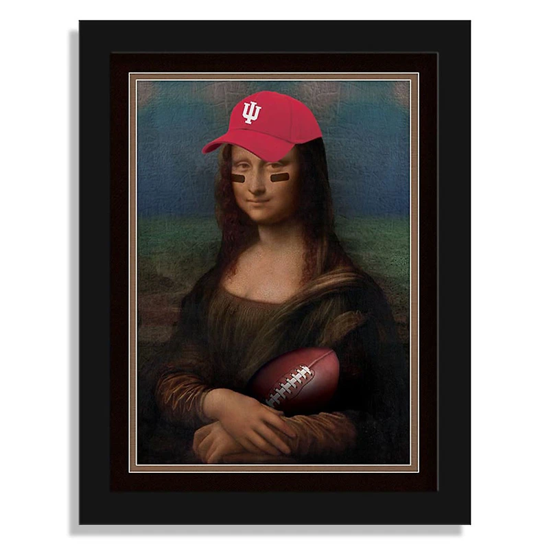 Indiana Hoosiers 12" x 16" Mona Lisa Fan Framed Fine Art Print