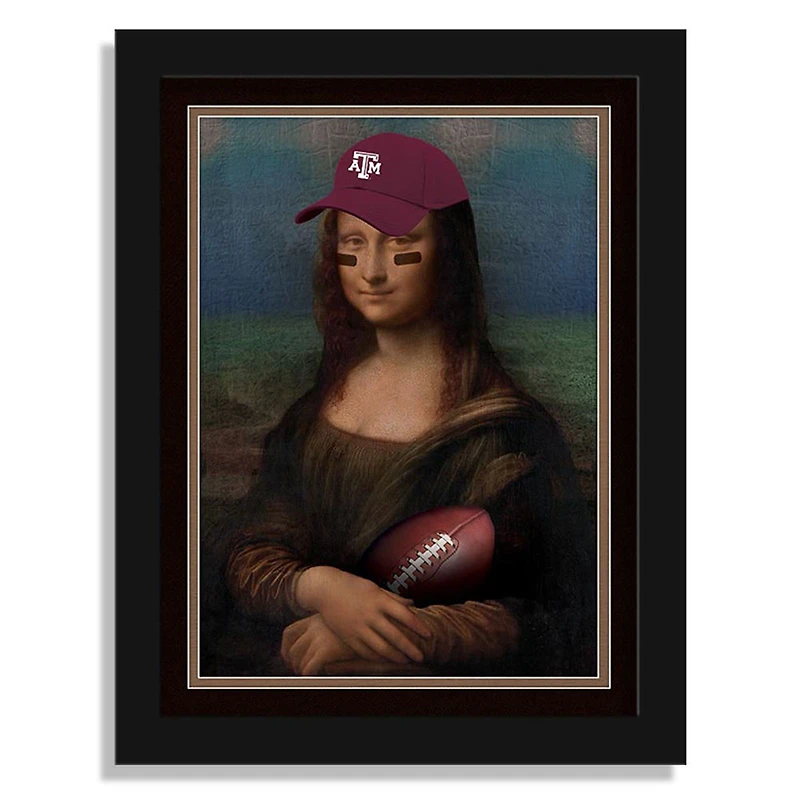 Texas A&M Aggies 12" x 16" Mona Lisa Fan Framed Fine Art Print