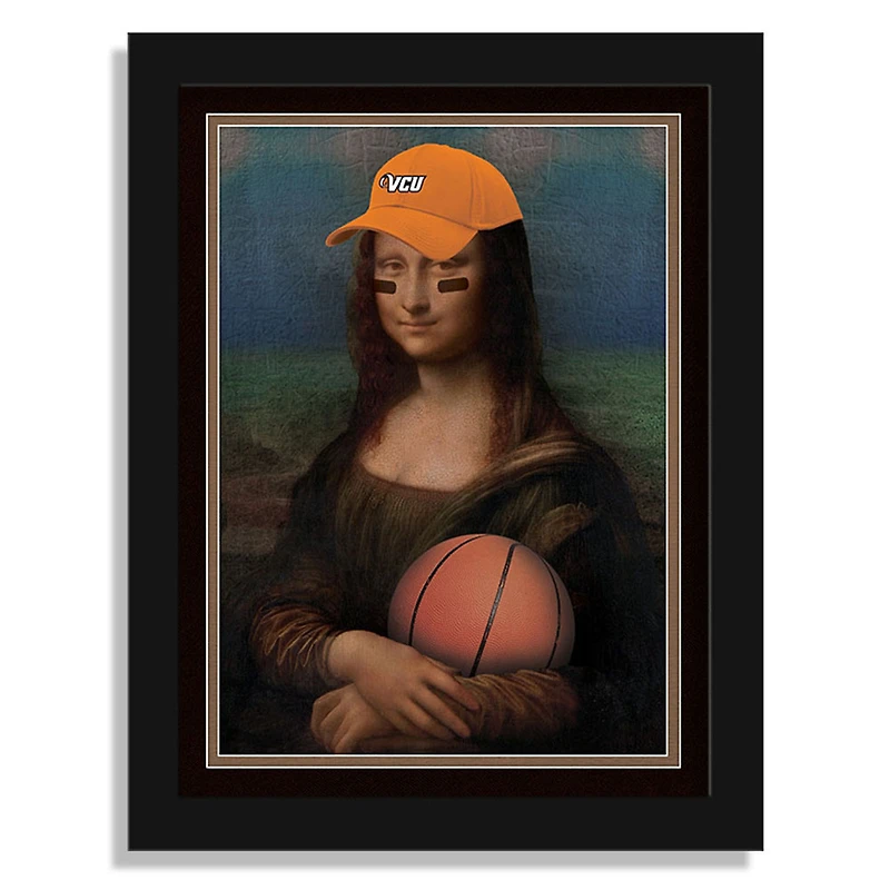 VCU Rams 12" x 16" Mona Lisa Fan Framed Fine Art Print