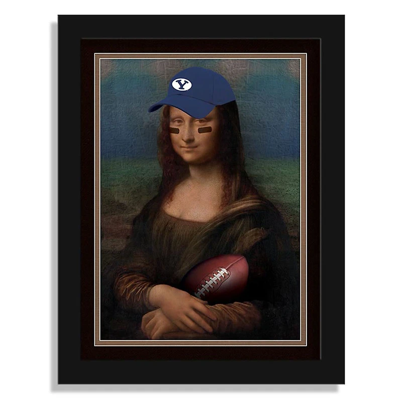 BYU Cougars 12" x 16" Mona Lisa Fan Framed Fine Art Print
