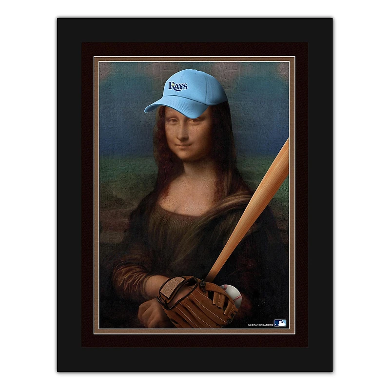 Tampa Bay Rays 12" x 16" Mona Lisa Fan Framed Fine Art Print