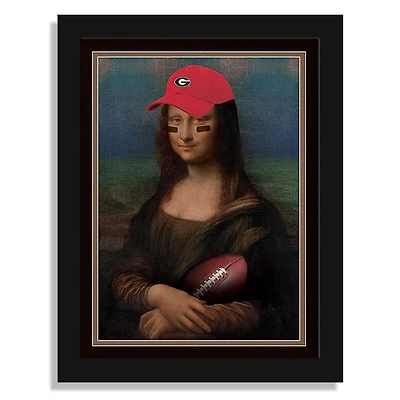 Georgia Bulldogs 12" x 16" Mona Lisa Fan Framed Fine Art Print