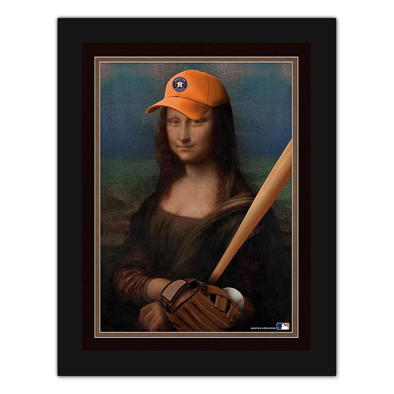 Houston Astros 12" x 16" Mona Lisa Fan Framed Fine Art Print