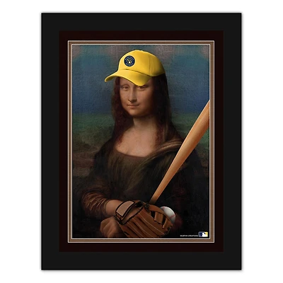 Milwaukee Brewers 12" x 16" Mona Lisa Fan Framed Fine Art Print