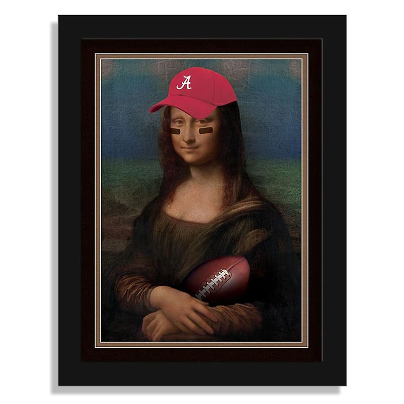 Alabama Crimson Tide 12" x 16" Mona Lisa Fan Framed Fine Art Print