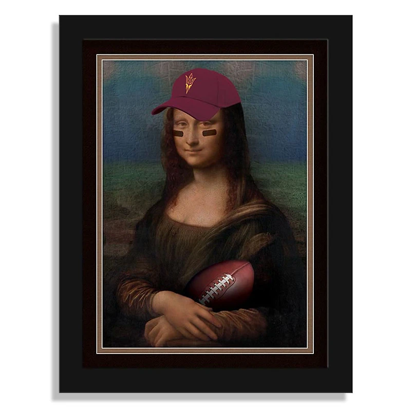 Arizona State Sun Devils 12" x 16" Mona Lisa Fan Framed Fine Art Print