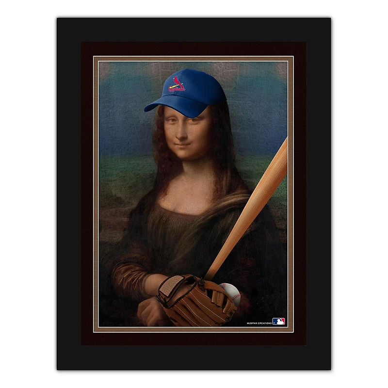 St. Louis Cardinals 12" x 16" Mona Lisa Fan Framed Fine Art Print