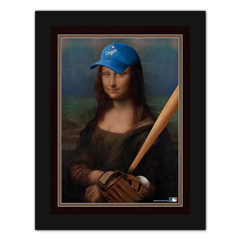 Los Angeles Dodgers 12" x 16" Mona Lisa Fan Framed Fine Art Print
