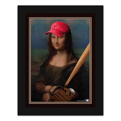 Boston Red Sox 12" x 16" Mona Lisa Fan Framed Fine Art Print