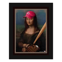 Cincinnati Reds 12" x 16" Mona Lisa Fan Framed Fine Art Print