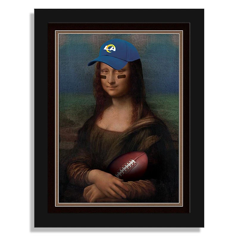 Los Angeles Rams 12" x 16" Mona Lisa Fan Framed Fine Art Print