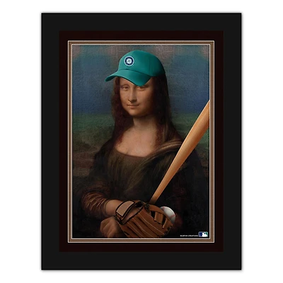 Seattle Mariners 12" x 16" Mona Lisa Fan Framed Fine Art Print