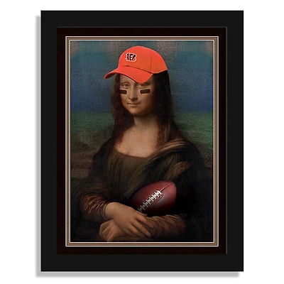 Cincinnati Bengals 12" x 16" Mona Lisa Fan Framed Fine Art Print